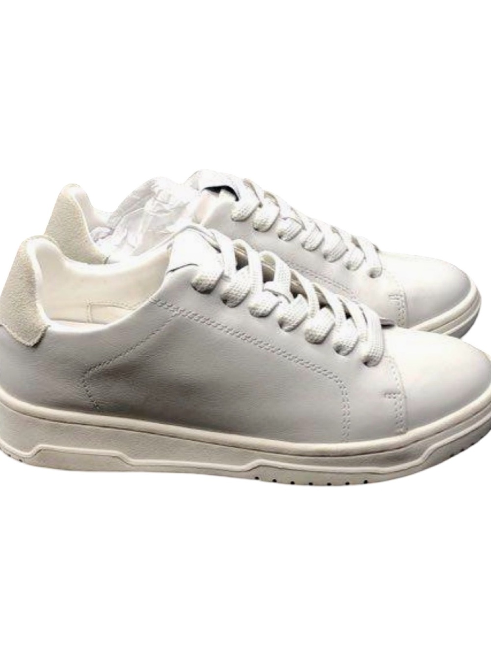 Steve Madden Elsin White Low Top Sneakers Size 6 Minimal Lace Up Casual - Picture 3 of 10